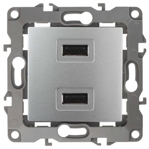 Розетка USB Эра 12 Алюминий   