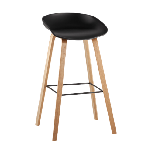 Стул барный Shell black