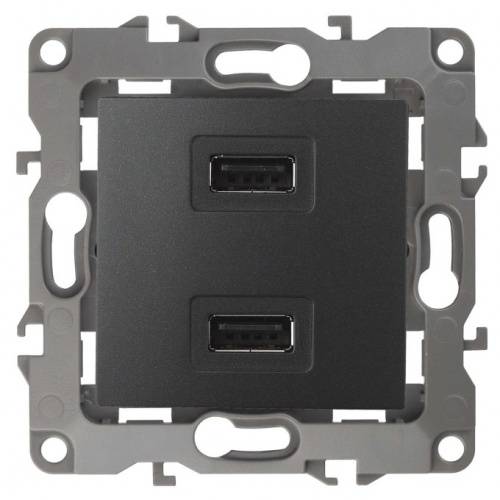 Розетка USB Эра 12 Антрацит