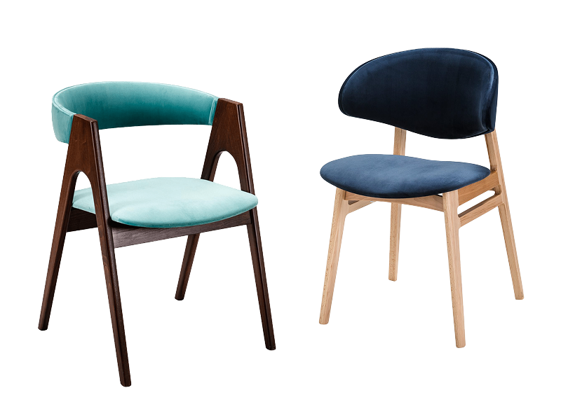 Стулья на деревянном каркасе серии Calipso Wood & Kaede