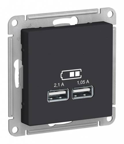 Розетка USB Карбон Schnider(Серия Atlas Design) 