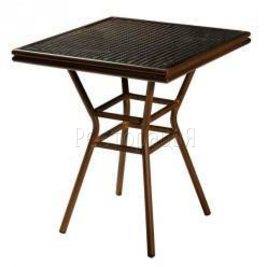 Стол Патонг Glass Rattan 70*70 -1шт (есть потертости)